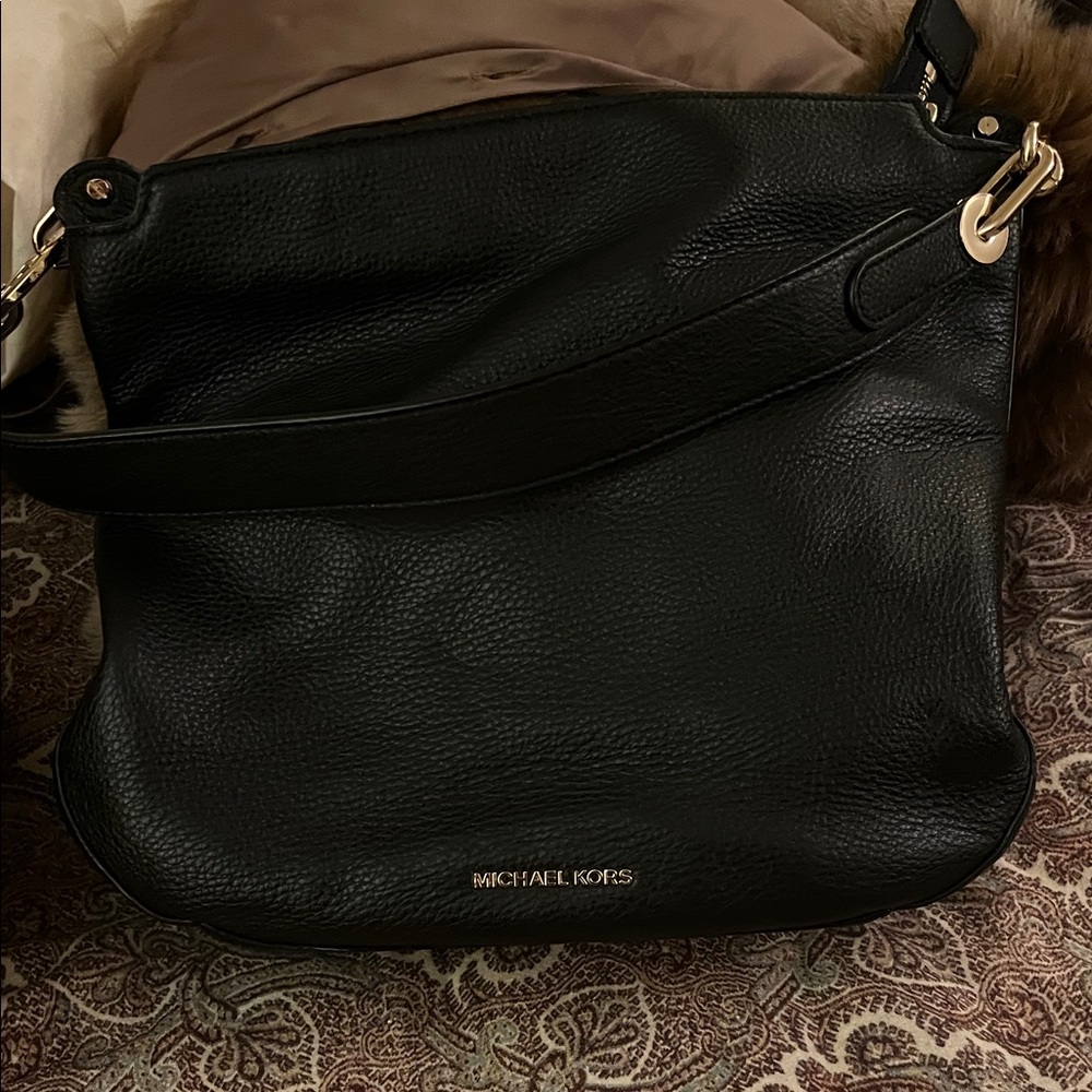 Michael Kors Black Pebbled Leather Shoulder Bag